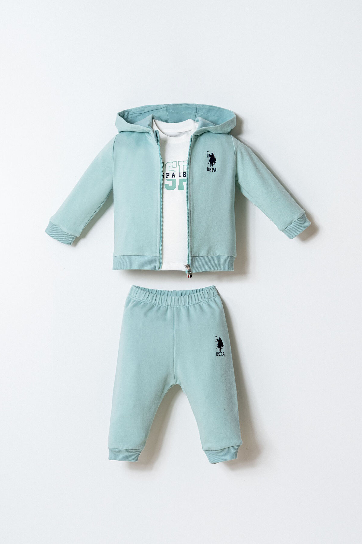 U.S. Polo Assn. Erkek Bebek Yeşil 3'Lü Takım