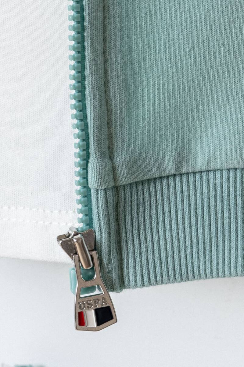 U.S. Polo Assn. Erkek Bebek Pamuklu Fermuarlı Yaka Nakışlı Yazlık Regular Fit Yeşil 3'Lü Bebek Takımı USB2920-C-V2 - 5