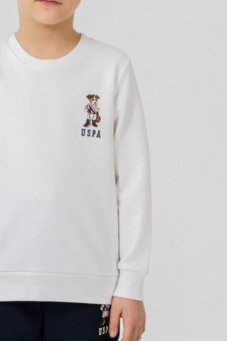 U.S. Polo Assn. Erkek Çocuk Baskılı Beyaz Uzun Kol Eşofman Takımı US2633-C-V2 - 3