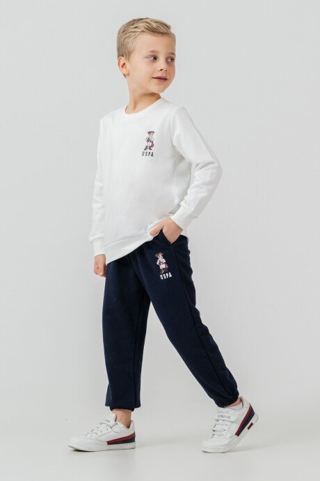 U.S. Polo Assn. Erkek Çocuk Baskılı Beyaz Uzun Kol Eşofman Takımı US2633-C-V2 - 4