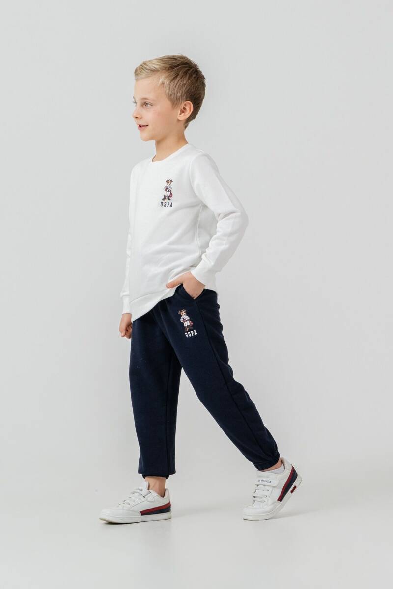 U.S. Polo Assn. Erkek Çocuk Baskılı Beyaz Uzun Kol Eşofman Takımı US2633-C-V2 - 1