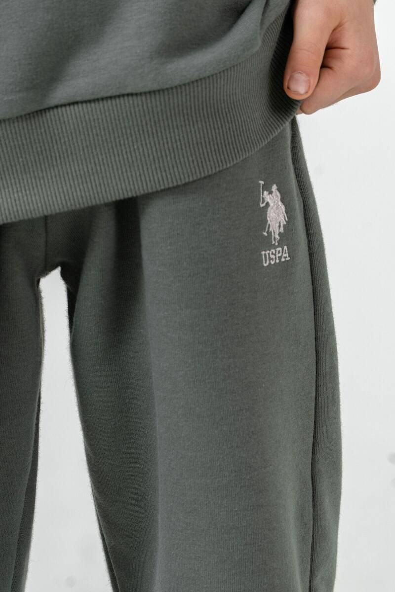 U.S. Polo Assn. Erkek Çocuk Baskılı Haki Uzun Kol Eşofman Takımı US2606-C-V5 - 5