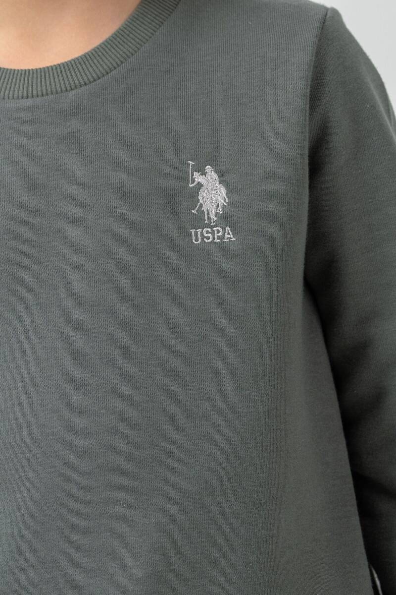 U.S. Polo Assn. Erkek Çocuk Baskılı Haki Uzun Kol Eşofman Takımı US2606-C-V5 - 3