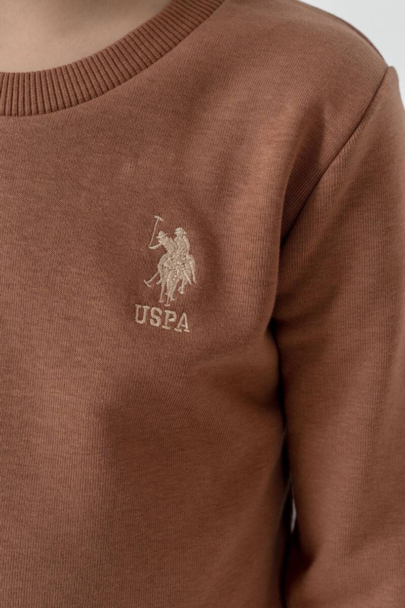 U.S. Polo Assn. Erkek Çocuk Baskılı Kahverengi Uzun Kol Eşofman Takımı US2626-C-V1 - 1