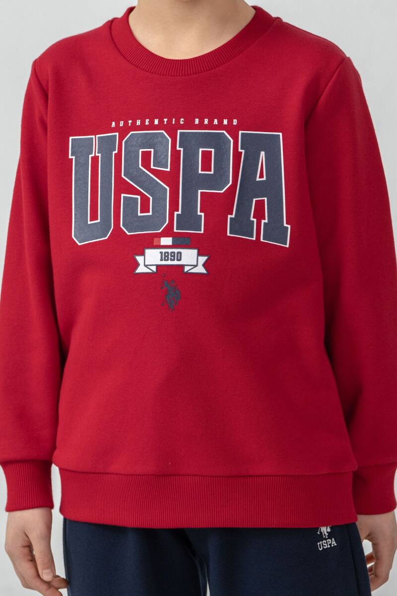U.S. Polo Assn. Erkek Çocuk Baskılı Kırmızı Uzun Kol Eşofman Takımı US2628-C-V4 - 3