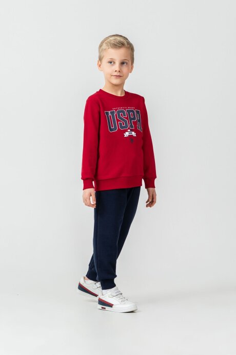 U.S. Polo Assn. Erkek Çocuk Baskılı Kırmızı Uzun Kol Eşofman Takımı US2628-C-V4 - 6