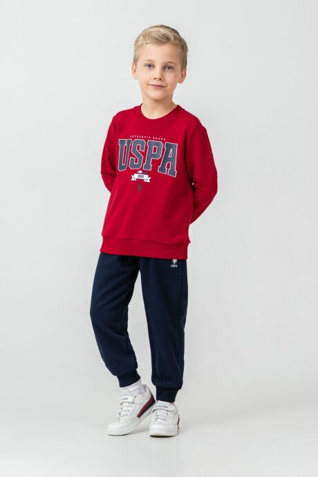 U.S. Polo Assn. Erkek Çocuk Baskılı Kırmızı Uzun Kol Eşofman Takımı US2628-C-V4 (1)