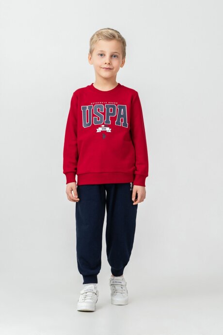 U.S. Polo Assn. Erkek Çocuk Baskılı Kırmızı Uzun Kol Eşofman Takımı US2628-C-V4 - 5
