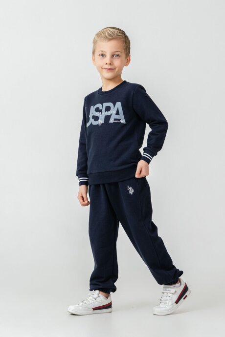U.S. Polo Assn. Erkek Çocuk Baskılı Lacivert Uzun Kol Eşofman Takımı US2608-C-V1 (1)