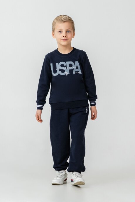 U.S. Polo Assn. Erkek Çocuk Baskılı Lacivert Uzun Kol Eşofman Takımı US2608-C-V1 - 5