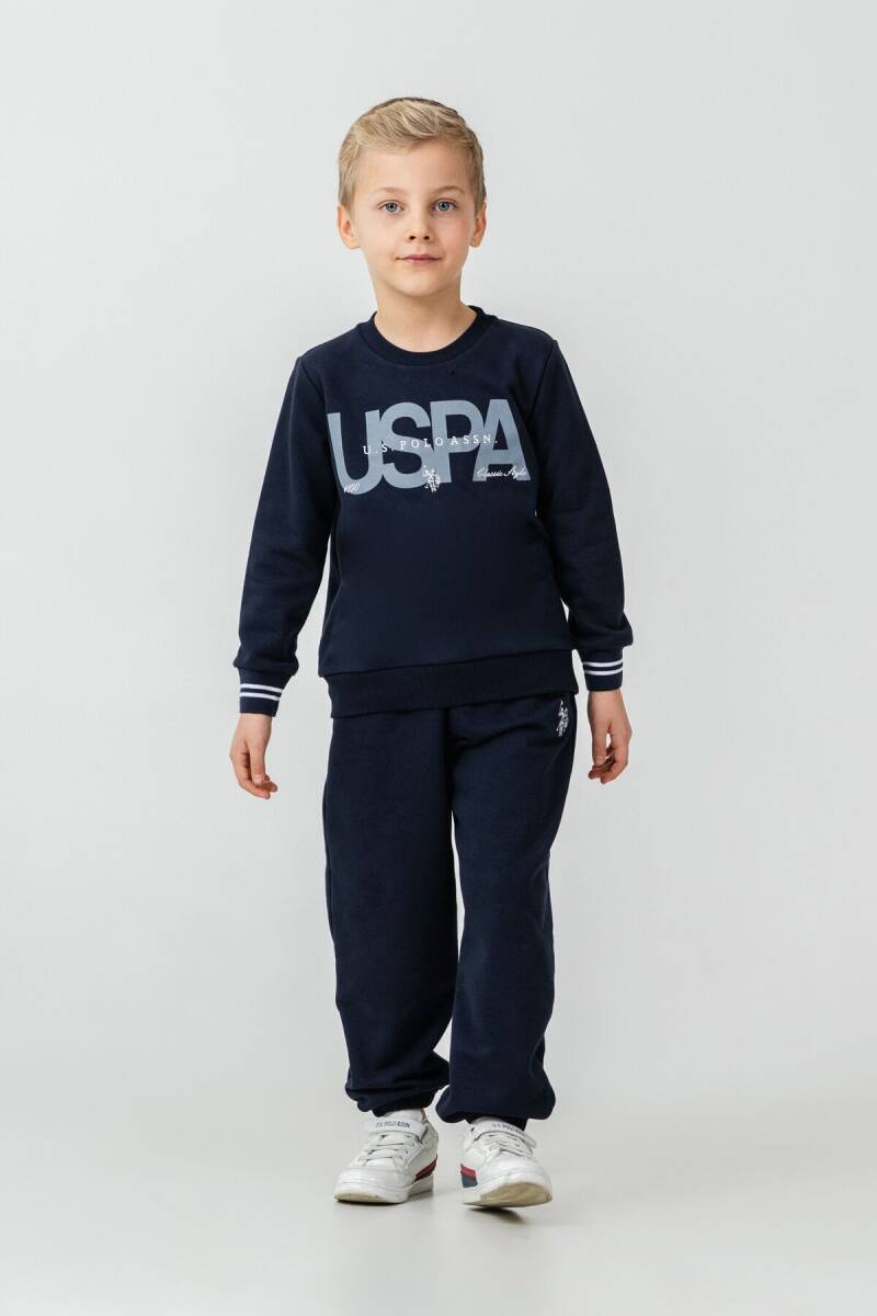 U.S. Polo Assn. Erkek Çocuk Baskılı Lacivert Uzun Kol Eşofman Takımı US2608-C-V1 - 5