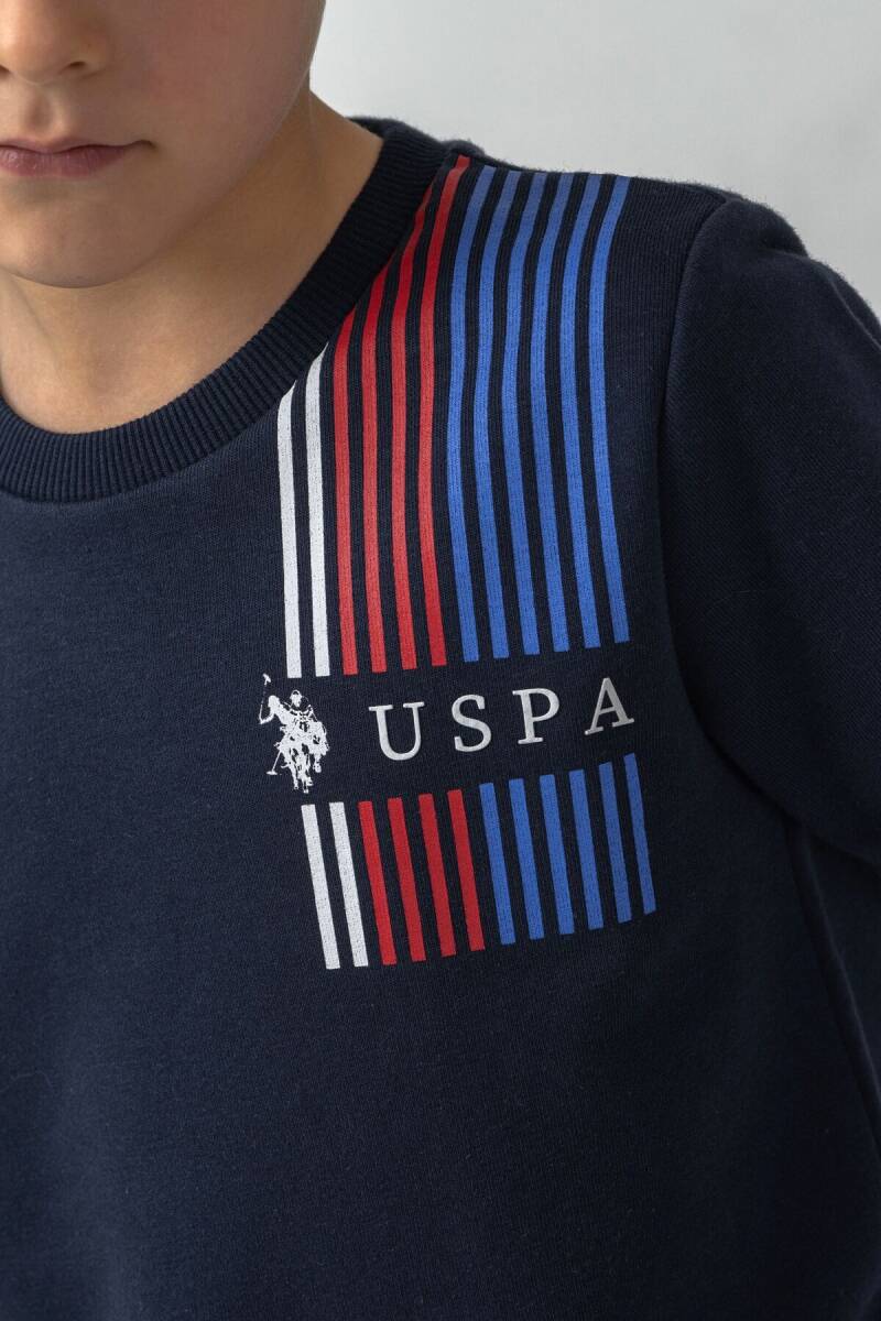 U.S. Polo Assn. Erkek Çocuk Baskılı Lacivert Uzun Kol Eşofman Takımı US2613-C-V1 - 3