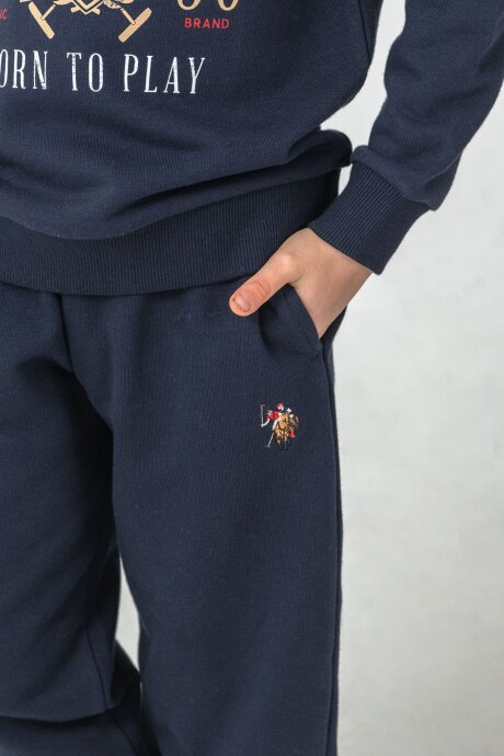 U.S. Polo Assn. Erkek Çocuk Baskılı Lacivert Uzun Kol Eşofman Takımı US2615-C-V1 - 4