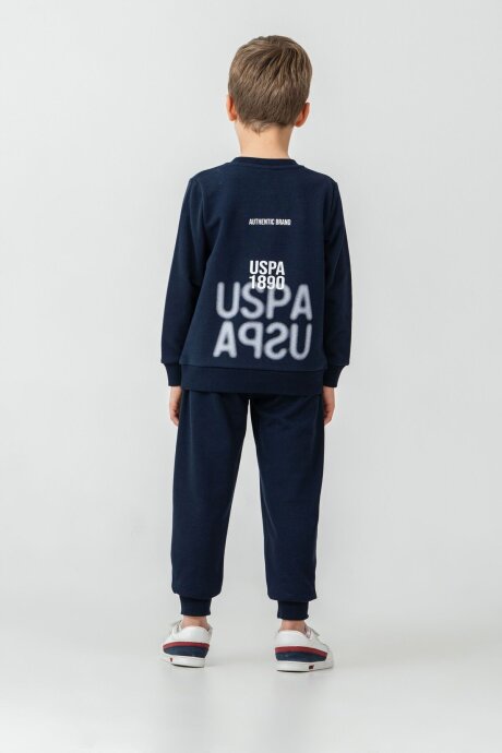 U.S. Polo Assn. Erkek Çocuk Baskılı Lacivert Uzun Kol Eşofman Takımı US2621-C-V2 - 3