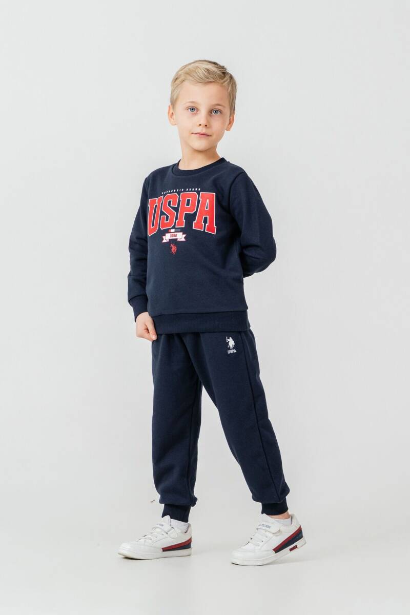 U.S. Polo Assn. Erkek Çocuk Baskılı Lacivert Uzun Kol Eşofman Takımı US2628-C-V1 - 1