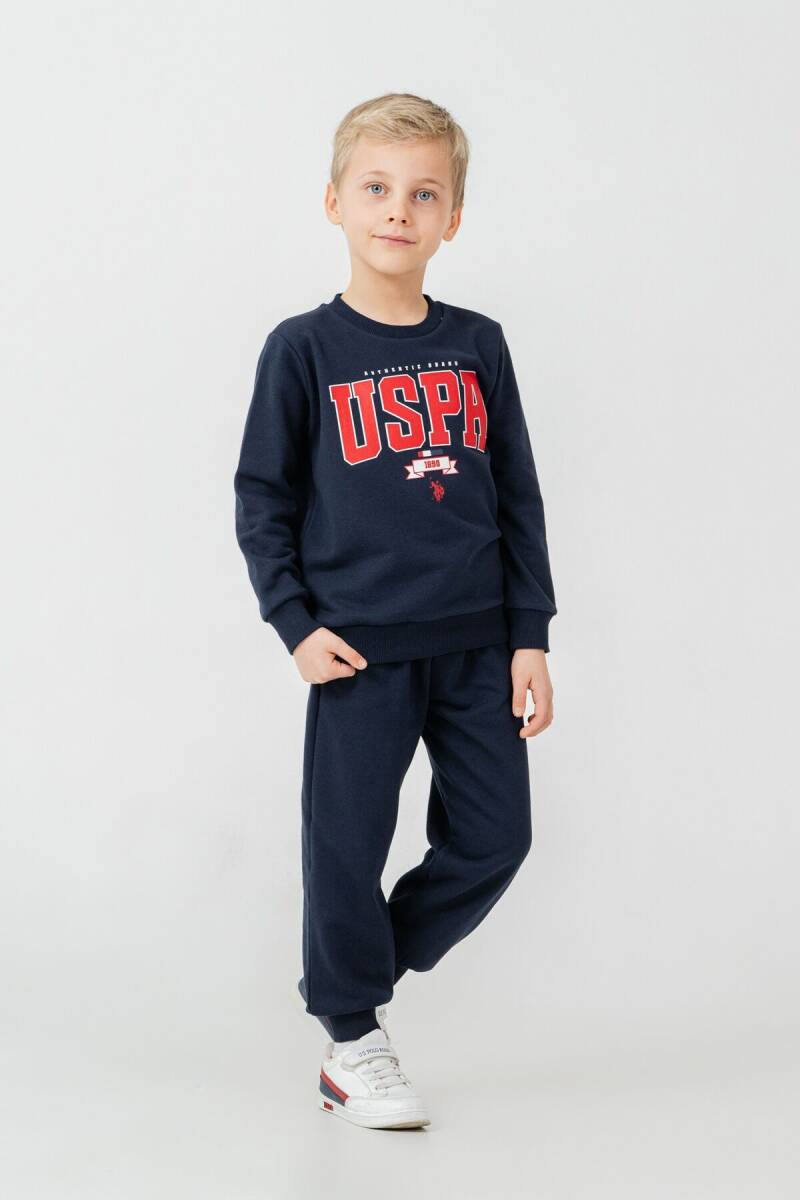 U.S. Polo Assn. Erkek Çocuk Baskılı Lacivert Uzun Kol Eşofman Takımı US2628-C-V1 - 4