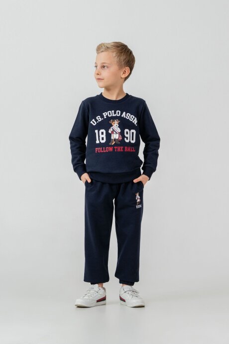 U.S. Polo Assn. Erkek Çocuk Baskılı Lacivert Uzun Kol Eşofman Takımı US2632-C-V2 