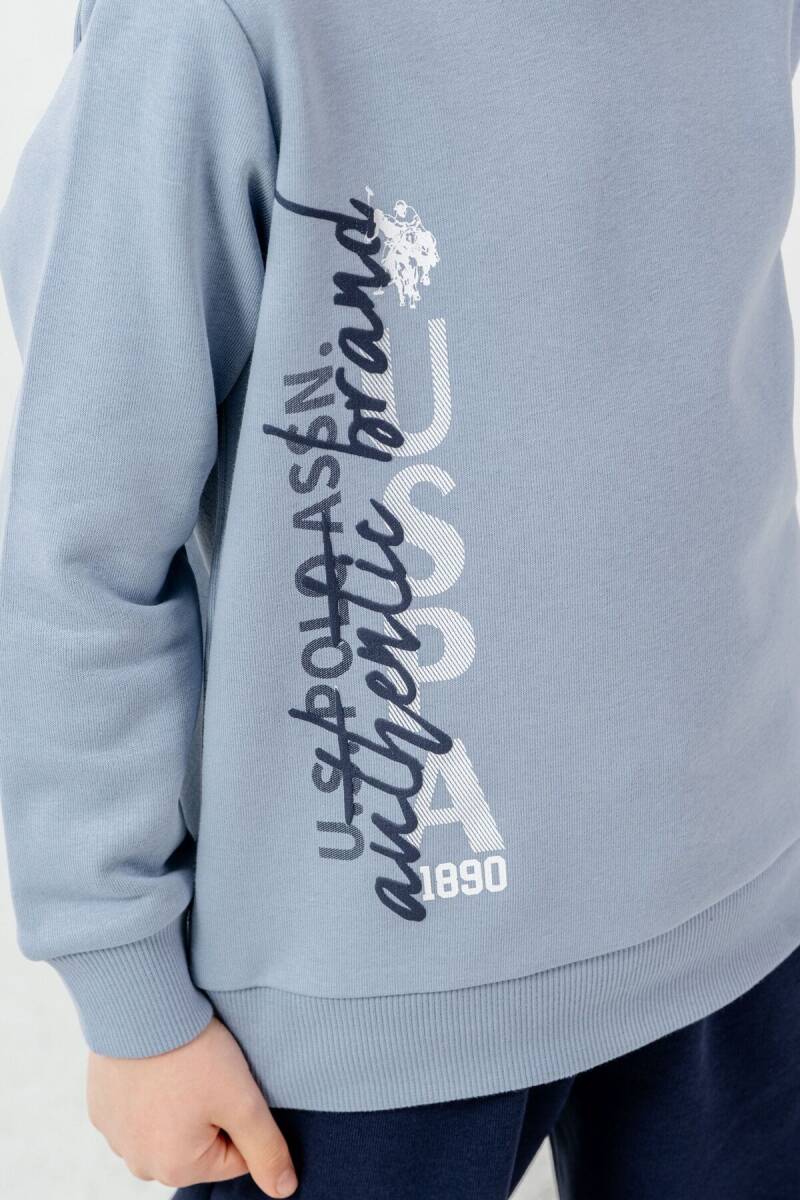 U.S. Polo Assn. Erkek Çocuk Baskılı Mavi Uzun Kol Eşofman Takımı US2601-C-V2 - 2