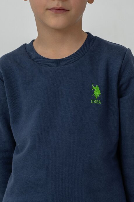 U.S. Polo Assn. Erkek Çocuk Baskılı Mavi Uzun Kol Eşofman Takımı US2606-C-V4 - 2