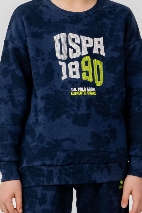 U.S. Polo Assn. Erkek Çocuk Baskılı Mavi Uzun Kol Eşofman Takımı US2623-C-V1 - 3