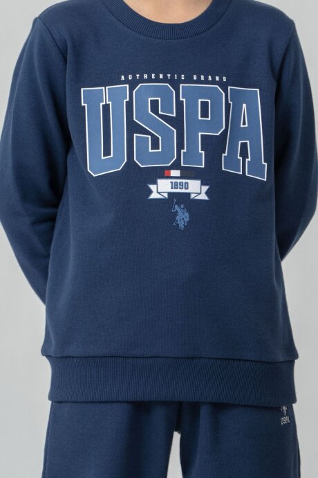 U.S. Polo Assn. Erkek Çocuk Baskılı Mavi Uzun Kol Eşofman Takımı US2628-C-V2 (1)