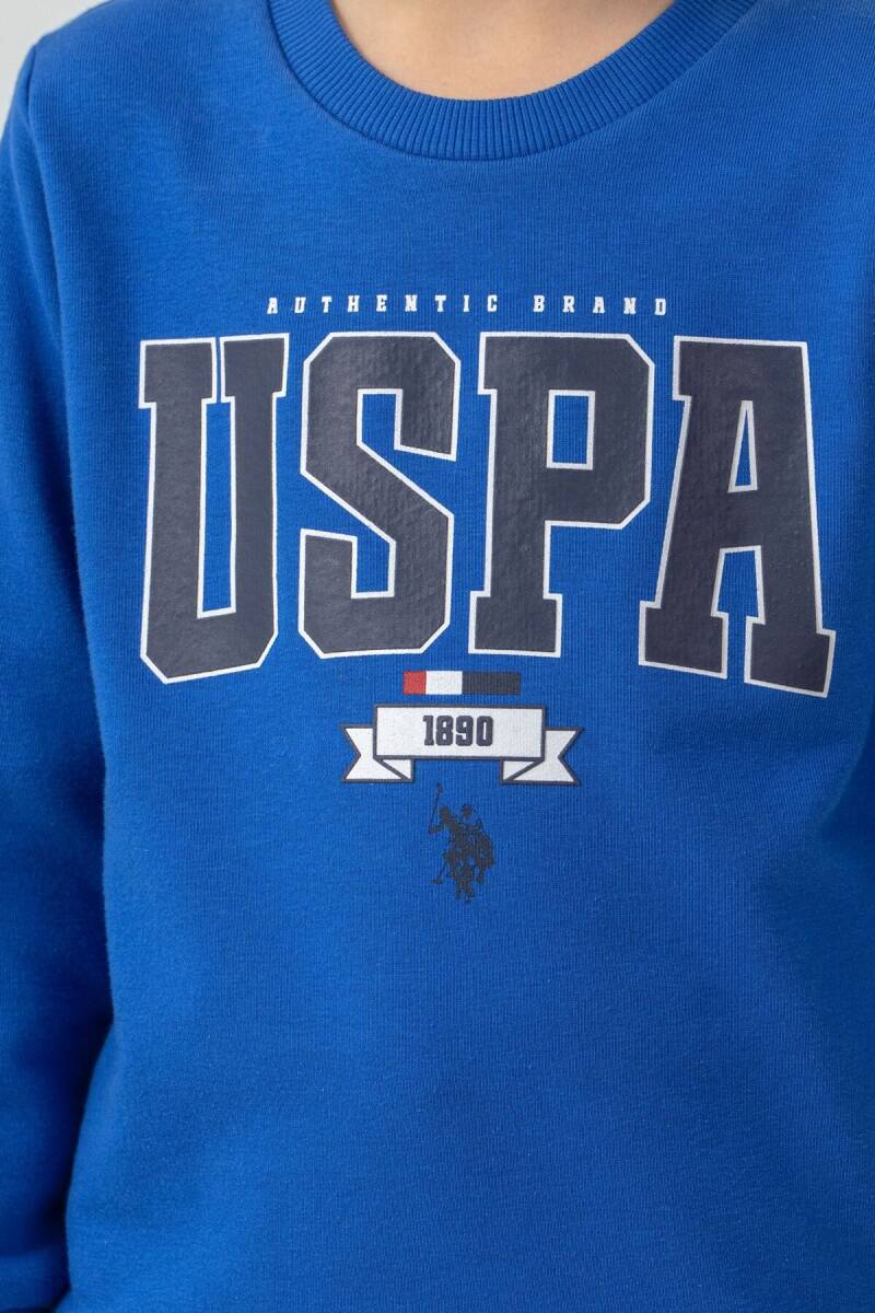 U.S. Polo Assn. Erkek Çocuk Baskılı Mavi Uzun Kol Eşofman Takımı US2628-C-V5 - 3