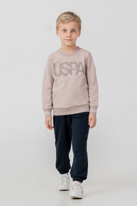 U.S. Polo Assn. Erkek Çocuk Baskılı Sarı Uzun Kol Eşofman Takımı US2608-C-V2 - 5