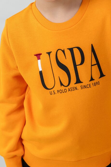 U.S. Polo Assn. Erkek Çocuk Baskılı Turuncu Uzun Kol Eşofman Takımı US2612-C-V2 - 3