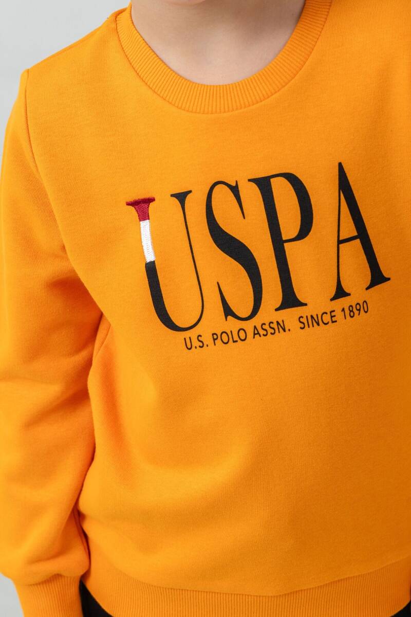 U.S. Polo Assn. Erkek Çocuk Baskılı Turuncu Uzun Kol Eşofman Takımı US2612-C-V2 - 3