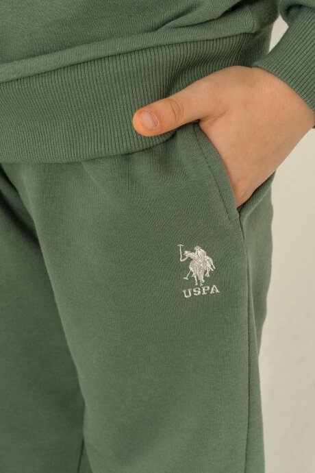 U.S. Polo Assn. Erkek Çocuk Baskılı Yeşil Uzun Kol Eşofman Takımı US2621-C-V1 - 3