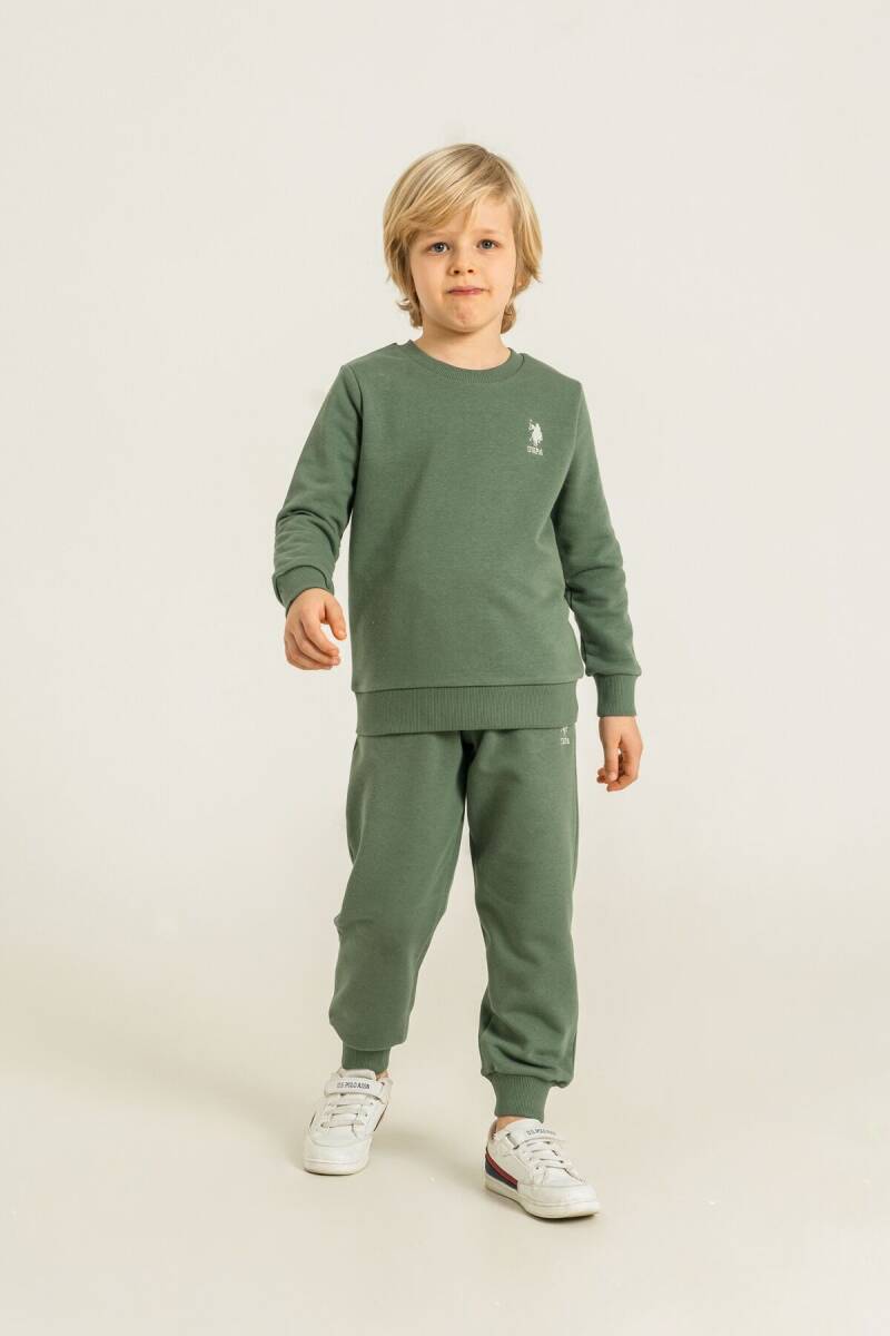 U.S. Polo Assn. Erkek Çocuk Baskılı Yeşil Uzun Kol Eşofman Takımı US2621-C-V1 - 6