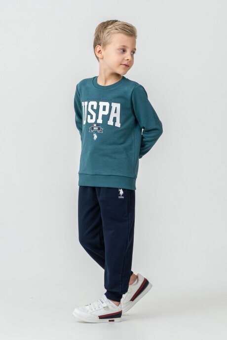 U.S. Polo Assn. Erkek Çocuk Baskılı Yeşil Uzun Kol Eşofman Takımı US2628-C-V3 
