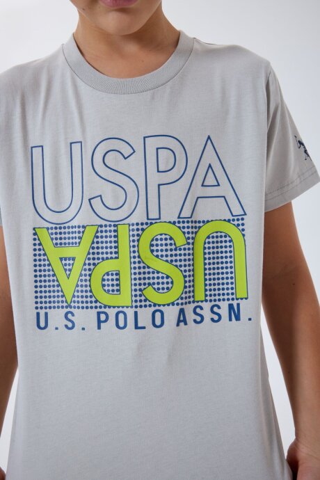 U.S. Polo Assn. Erkek Çocuk %100 Pamuk Bisiklet Yaka Nakışlı Yazlık Regular Fit Beyaz Bermuda Takım US2417-C-V1 - 3