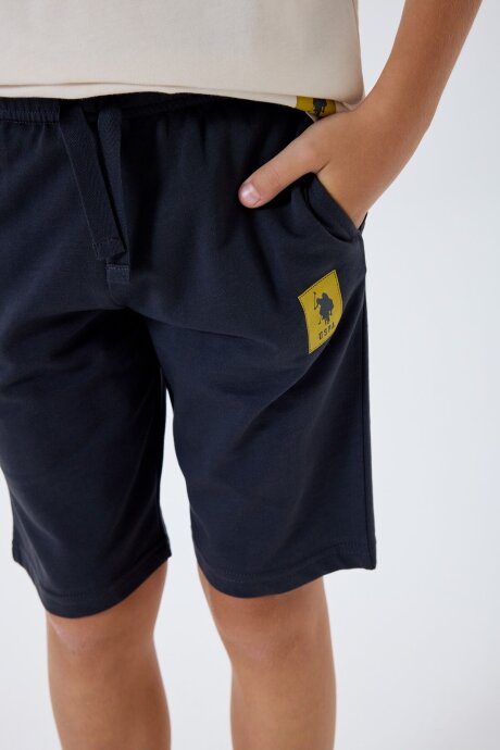 U.S. Polo Assn. Erkek Çocuk Bisiklet Yaka Nakışlı Yazlık Regular Fit Beyaz Bermuda Takım US2418-C-V1 - 5