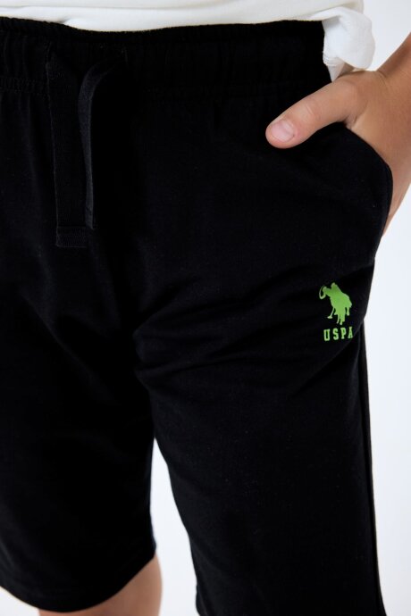U.S. Polo Assn. Erkek Çocuk %100 Pamuk Bisiklet Yaka Nakışlı Yazlık Regular Fit Beyaz Bermuda Takım US2432-C-V1 - 5