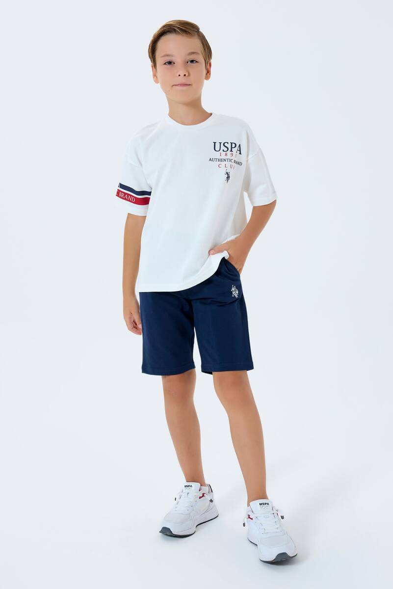 U.S. Polo Assn. Erkek Çocuk Beyaz Bermuda Takım