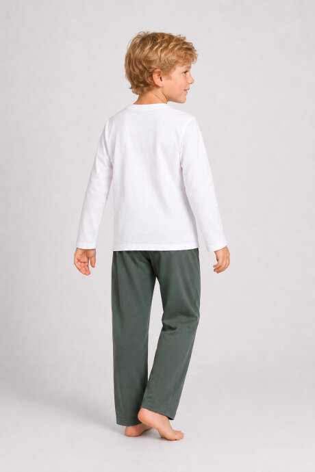 U.S. Polo Assn Erkek Çocuk Beyaz Pijama Takımı US2661-C-V1 (1)