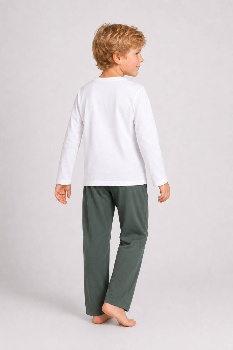U.S. Polo Assn Erkek Çocuk Beyaz Pijama Takımı US2661-C-V1 - 2
