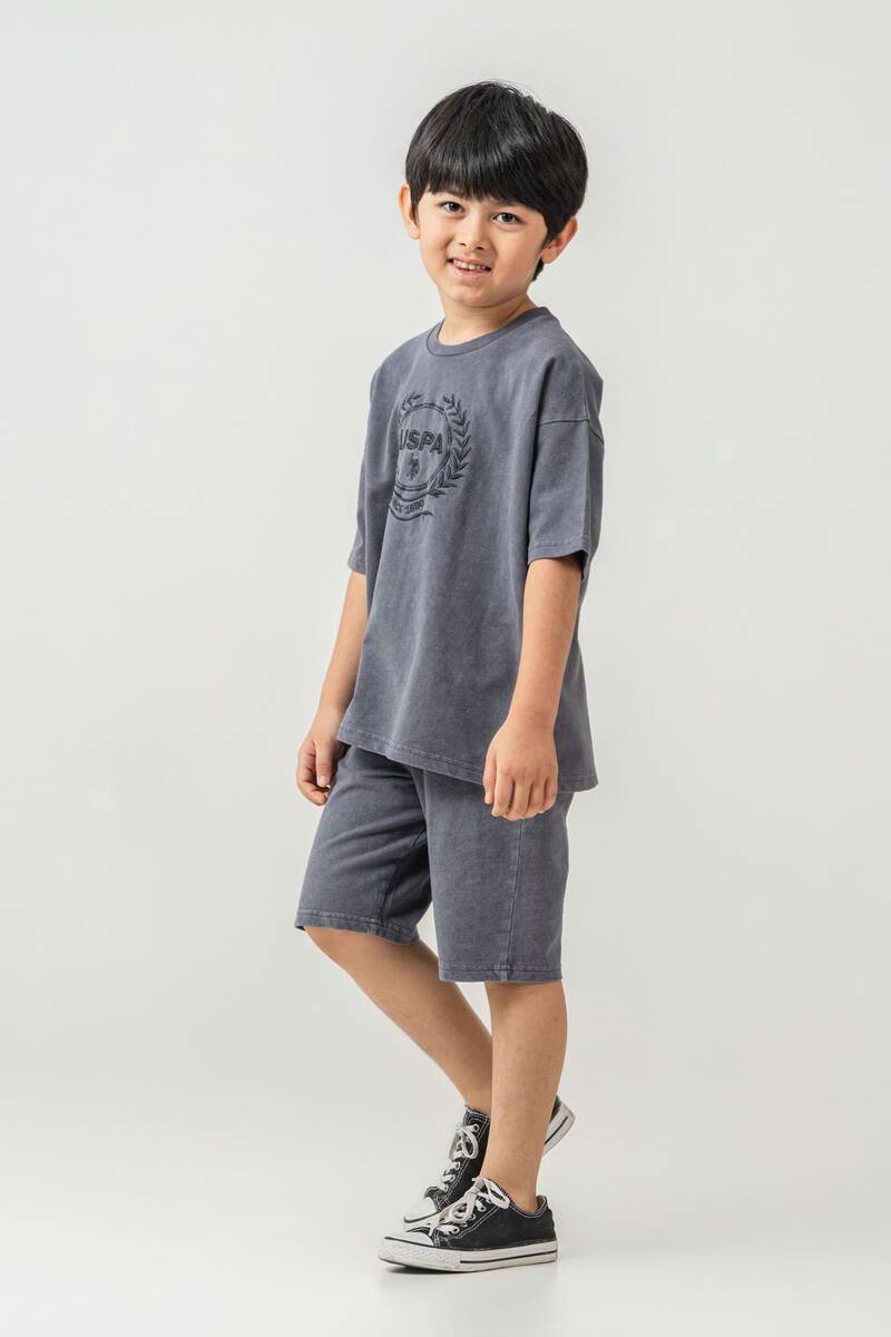 U.S. Polo Assn. Erkek Çocuk Gri Bermuda Takım
