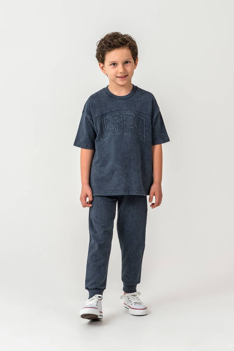 U.S. Polo Assn. Erkek Çocuk Gri Bermuda Takım