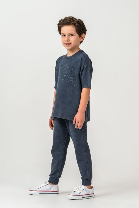 U.S. Polo Assn. Erkek Çocuk Bisiklet Yaka Nakışlı Yazlık Regular Fit Gri Eşofman Takımı US2437-C-V3 (1)