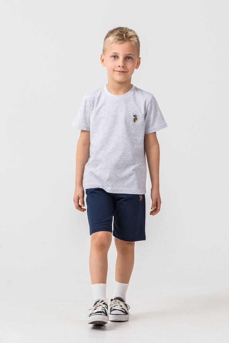 U.S Polo Assn. Erkek Çocuk Gri Bermuda Takım