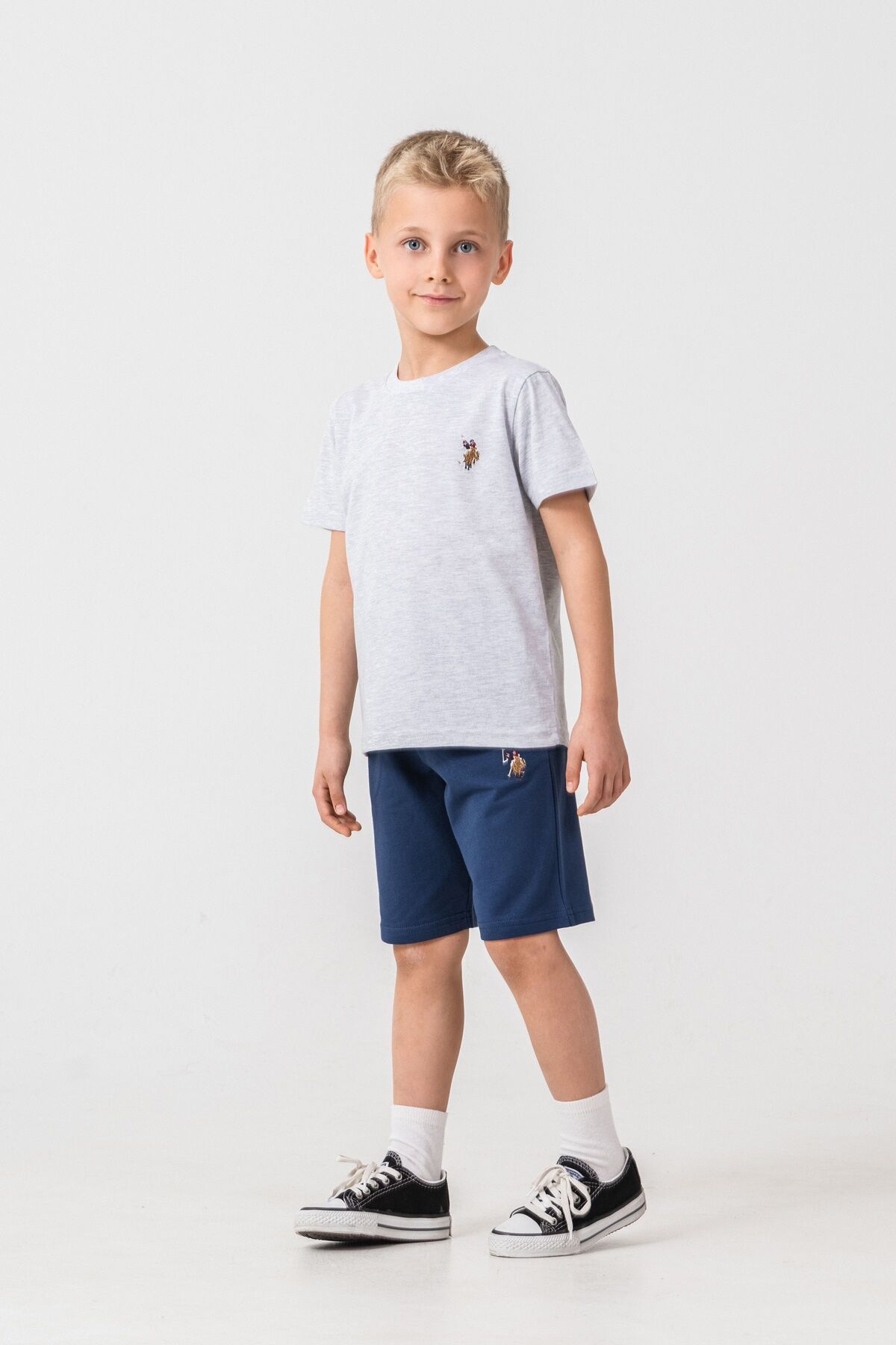 U.S Polo Assn. Erkek Çocuk Gri Bermuda Takım
