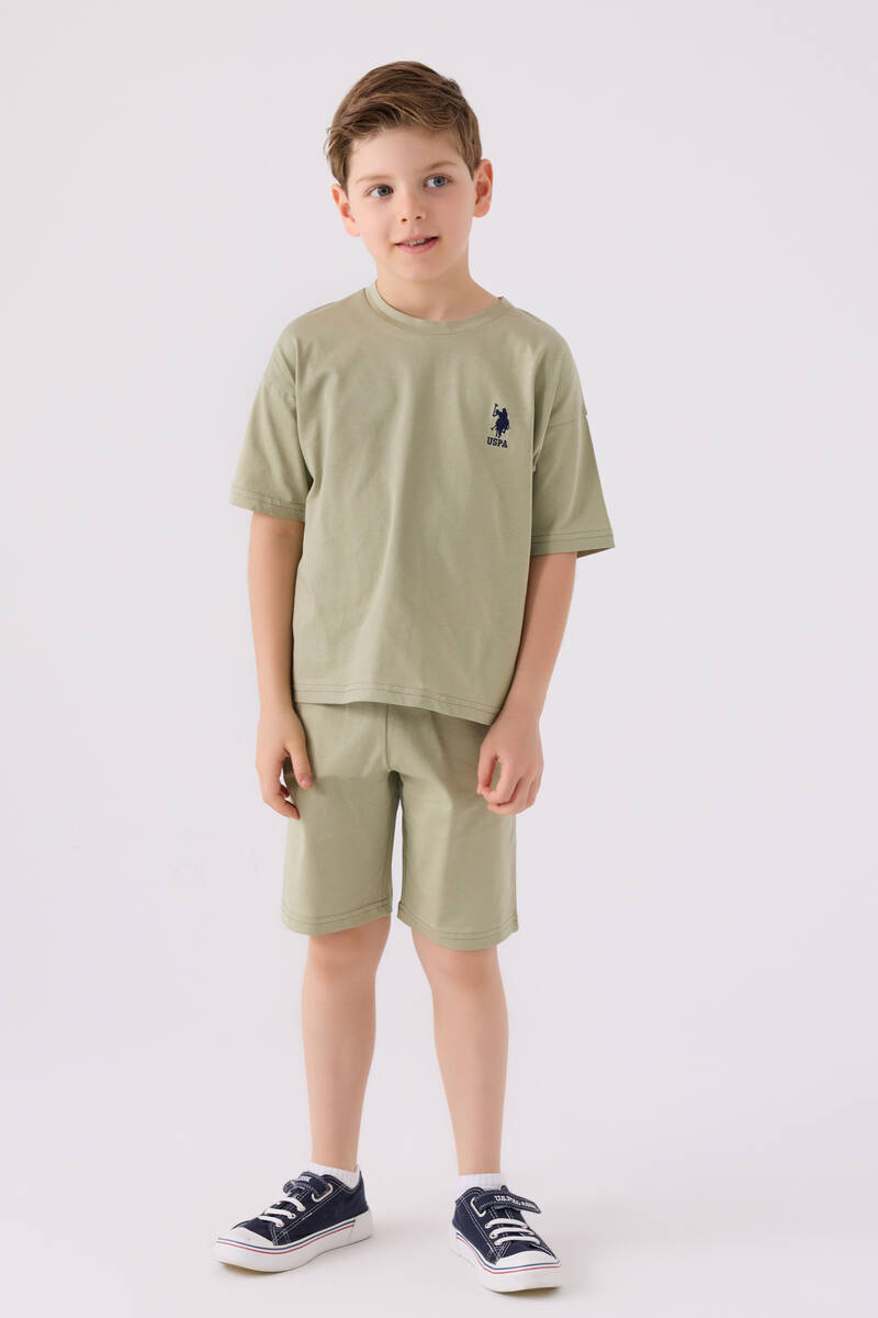 U.S. Polo Assn. Erkek Çocuk Haki Bermuda Takım