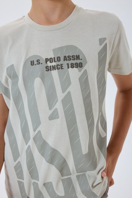 U.S. Polo Assn. Erkek Çocuk %100 Pamuk Bisiklet Yaka Nakışlı Yazlık Regular Fit Kahverengi Bermuda Takım US2429-C-V1 - 3