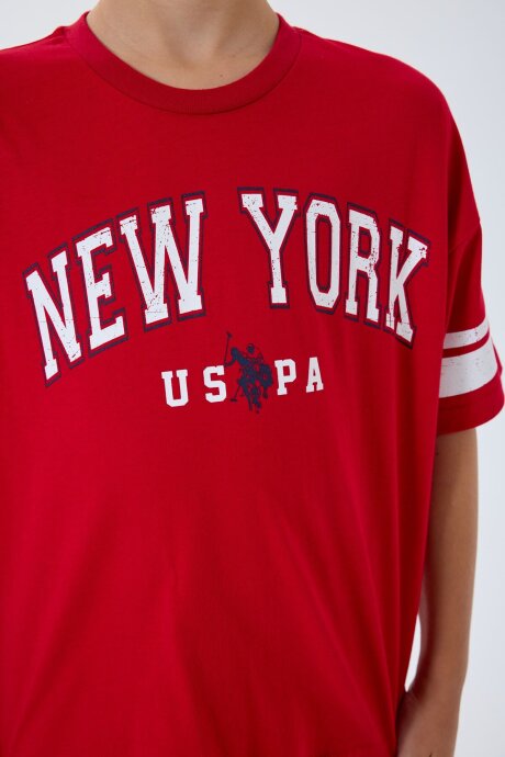 U.S. Polo Assn. Erkek Çocuk Bisiklet Yaka Nakışlı Yazlık Regular Fit Kırmızı Bermuda Takım US2415-C-V2 - 5
