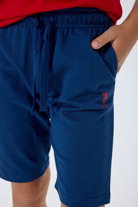 U.S. Polo Assn. Erkek Çocuk Bisiklet Yaka Nakışlı Yazlık Regular Fit Kırmızı Bermuda Takım US2432-C-V3 - 5
