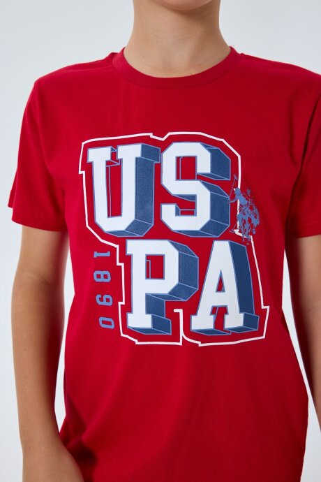 U.S. Polo Assn. Erkek Çocuk Bisiklet Yaka Nakışlı Yazlık Regular Fit Kırmızı Pijama Takımı US2410-C-V2 - 5