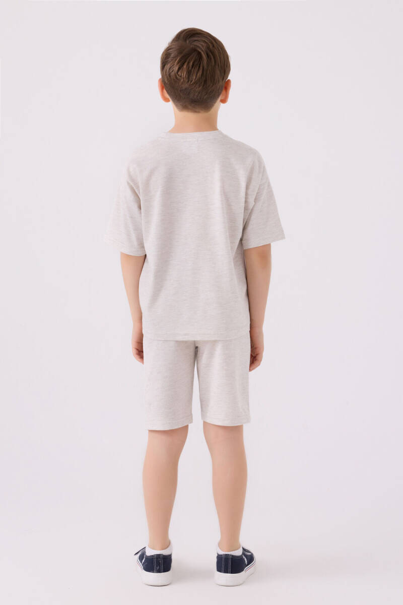 U.S. Polo Assn. Erkek Çocuk Bisiklet Yaka Sargı Nakışlı Yazlık Regular Fit Krem Bermuda Takım US1779-C-V28 - 5