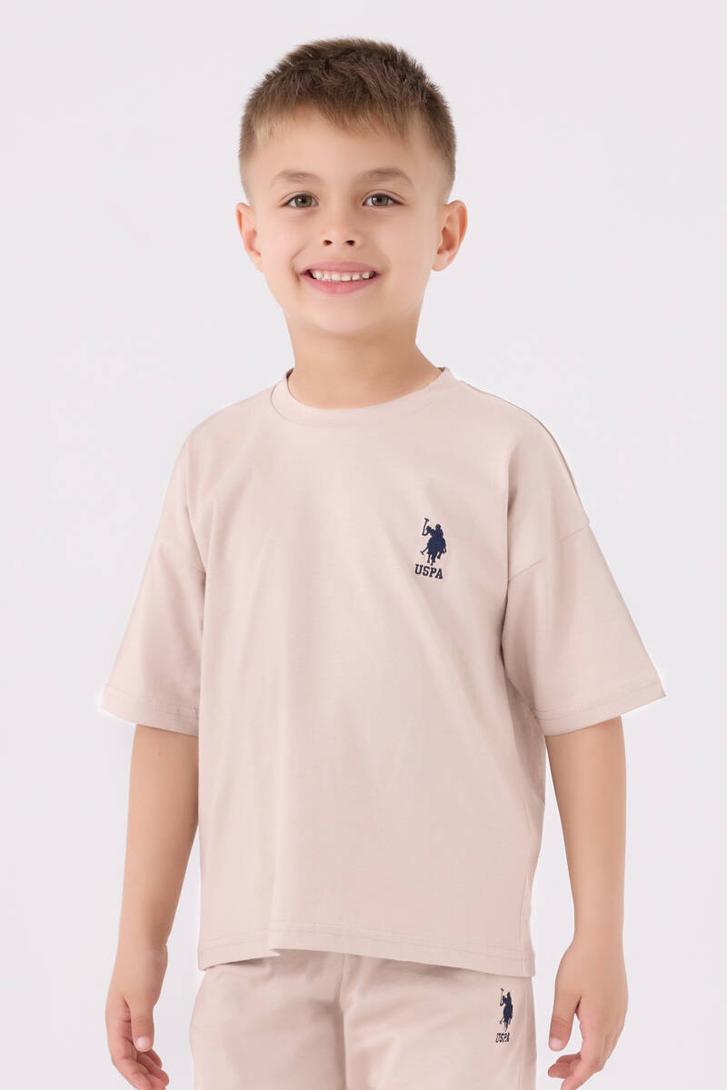 U.S. Polo Assn. Erkek Çocuk Beyaz Bermuda Takım